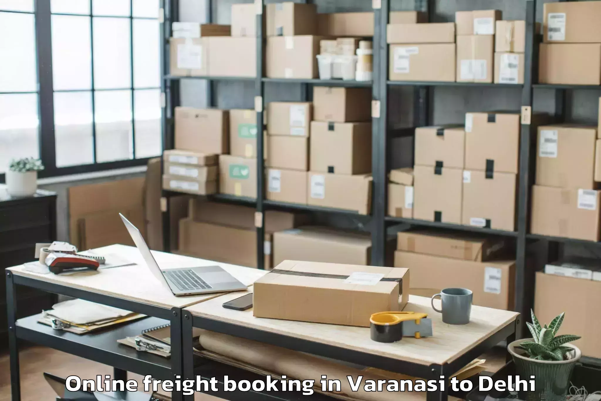 Top Varanasi to Karol Bagh Online Freight Booking Available